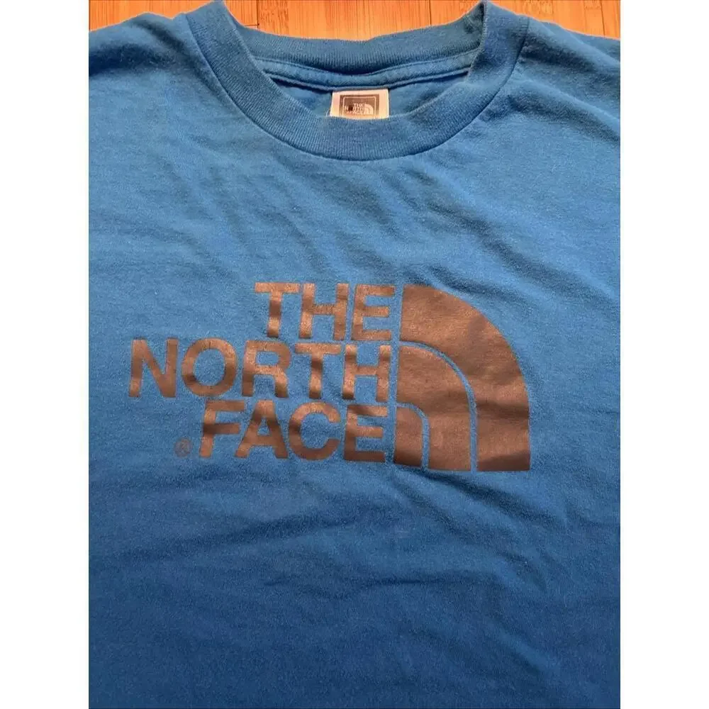 The North Face Shirt Men Medium Blue 100% Cotton Short Sleeve Crew Neck